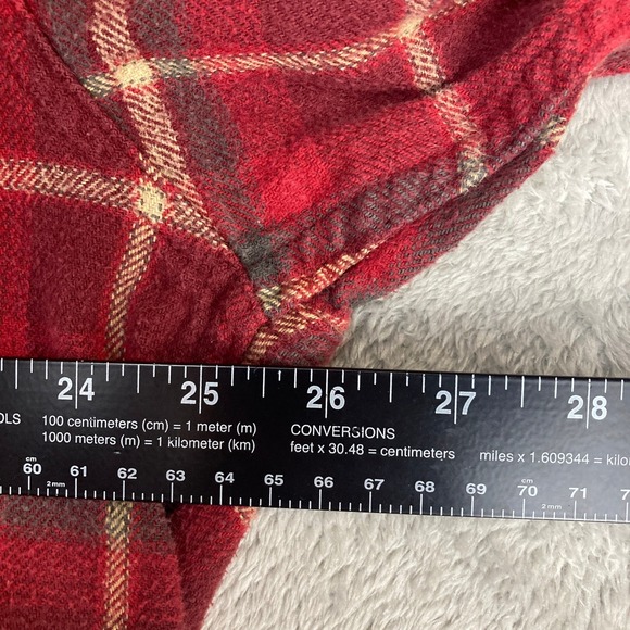 Work n Sport Flannel Shirt Men's Red Plaid Long Sleeve Button Up‎ XLT - Picture 6 of 10